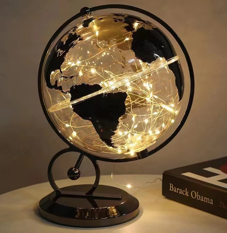 20cm Light Metal Base World Map